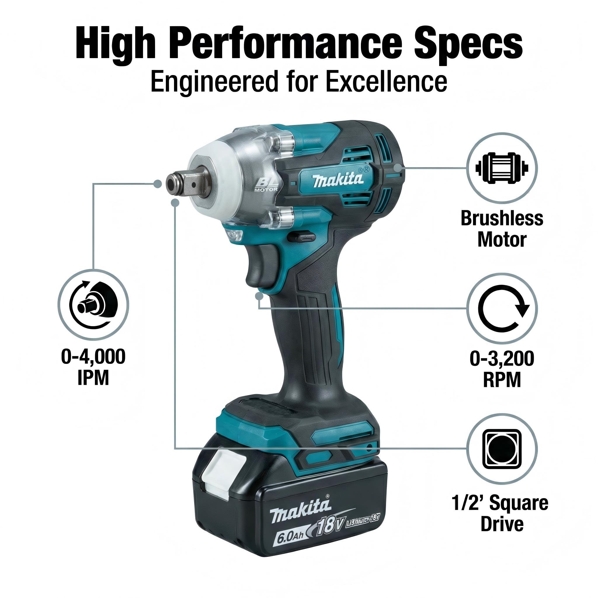 Makita DTW004 brushless impact drill nut-busting torque