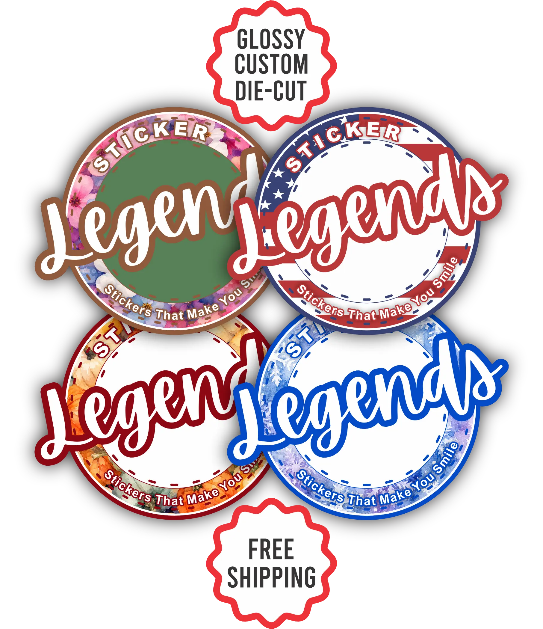 Custom Die-Cut Gloss Stickers 3mm Thick | Premium Waterproof, UV, & Weather Resistant.