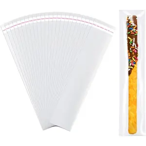 2x10 Inch Pretzel Rod Bags (200 Pack) - Clear Self-Sealing Cellophane  Bags for  Covered Pretzels, Candies & Cookies | Cello Sleeves for Party Favors & Bakery Supplies