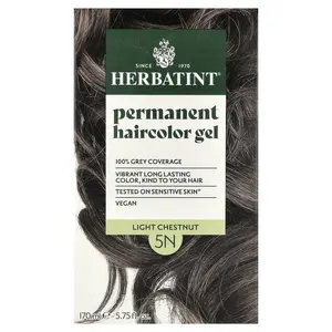 Herbatint Permanent Haircolor Gel, 5N Light Chestnut, 5.75 oz (170 ml)