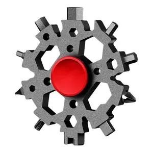 23 in 1 Stainless Steel Wrench, Fidget Spinner, Snowflake Multi-function Mini Tool Christmas Gift Unisex Gadget Screwdriver Wrench Bottle Opener  Focus Anxiety Relieve Stress  Toy Gift