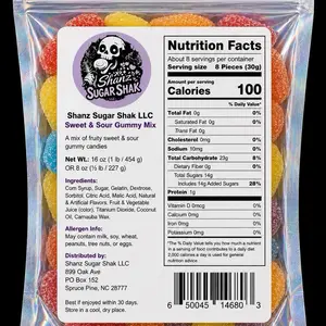 Custom Gummy Mix Candy – 1 lb Bag | Sweet, Sour, or Combo