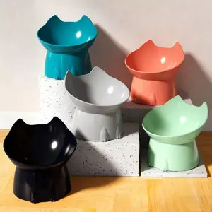 Elevated Cat Feeder Pet Bowl Neck Support Dog Bowl Large Capacity Cat Bowl Tilted Edge Anti-Spill Pet Supplies