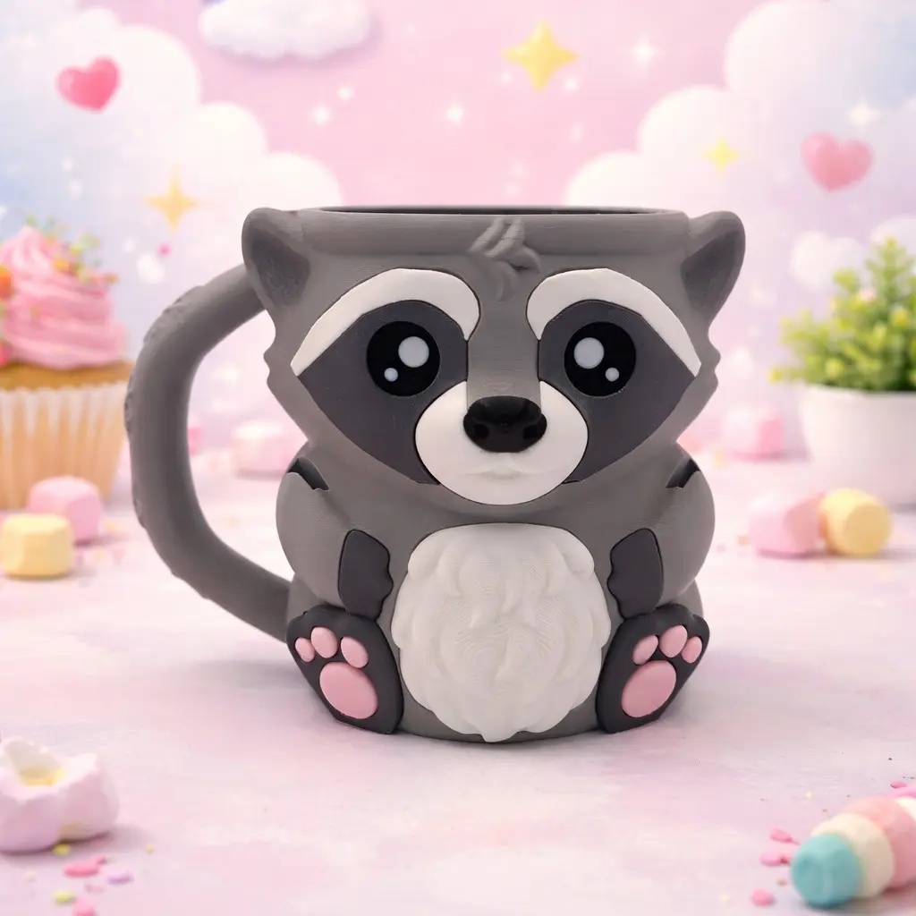Rocky the Raccoon Ice Cream Pint & Ramen Cup Holder | 3D Printed
