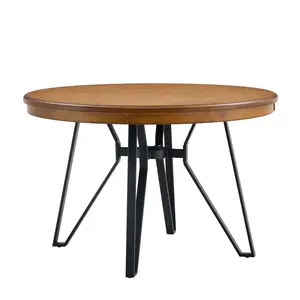 Round Dining Table (Light Ash), Multi-Purpose Table for Writing, Dining, and Workstation, Suitable for Office and Home Office Use