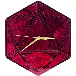 D20 Wall Clock | Handmade DnD Clock | Tabletop Gamer Gift | DND wall clock | Fantasy Home decor | Gaming Room décor | Shiny Math Rocks