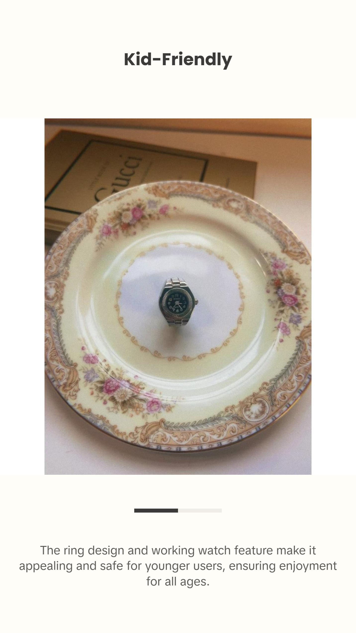 Silver and Black Watch Ring