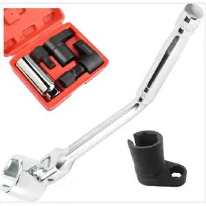 7/8 in (22mm), Premium Removal Tool with Thread Chasers & Offset Wrenches, Heavy-Duty Automotive Kit for Easy Installation & Repair,5PCS O2 Oxygen Sensor Socket Set, 3/8 in Drive