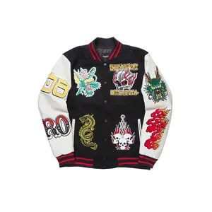 Python Black Varsity Jacket Python Black Varsity Jacket