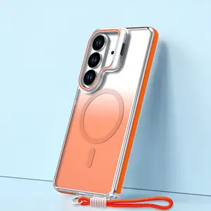 Magnetic Case for Samsung Galaxy S26 Ultra /S26 Plus /S26 Magnetic Gradient Case Compatible with MagSafe, Rainbow Color Shockproof Transparent Case with Camera Lens Kickstand, Anti-Drop Protective Cover#SummerVibes summerwins