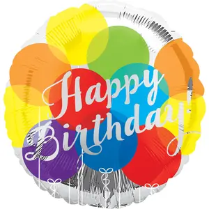 Vibrant 18" Happy Birthday Foil Balloon