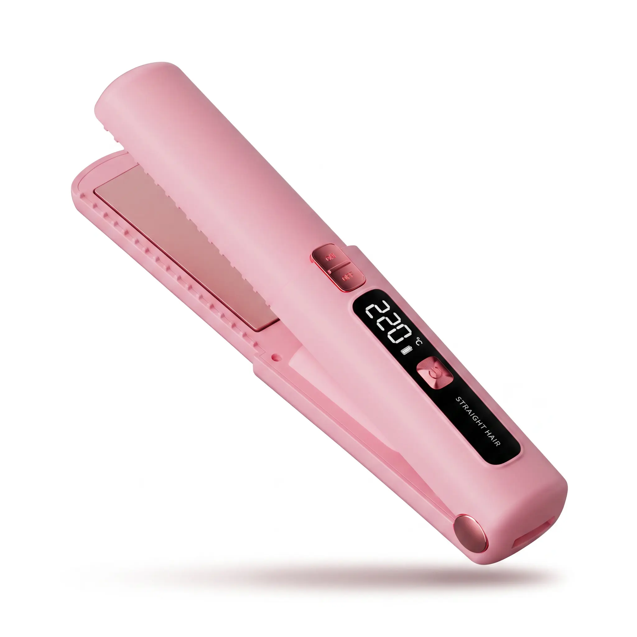 Women's 2-in-1 Cordless Hair Straightener & Curler, Mini Portable Ceramic Tourmaline Plate Tool with LED Digital Display, Adjustable Temp for Travel Hair Styling