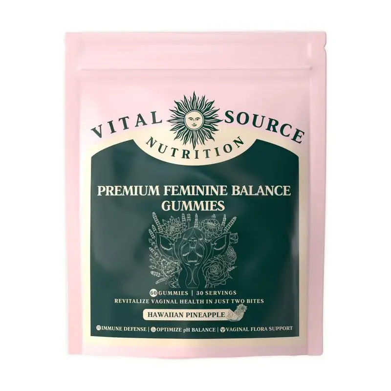 [Flash sale : 1/2/3 Pack] Vital Source Nutrition Women's Wellness Gummies Hawaiian Pineapple Flavor Probiotic Cranberry Extract for pH Balance & Intimate Health Support 30 Servings
