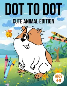 Cute Animals Dot-to-Dot Coloring Book for Kids Ages 4-8: Fun Connect the Dots Activity for Learning & Creativity: Easy Dot-to-Dot Puzzles