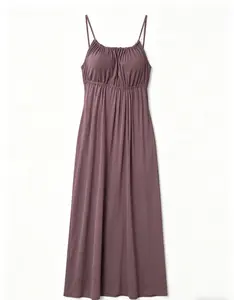 Women's Plus-Size Spandex Spaghetti-Strap Backless Maxi Dress Skirt - Adjustable, Flowy, Comfortable Lady Apparel with Soft Fabric for Tropical Beach Vacation, Bohemian Occasions Fit Polyester
