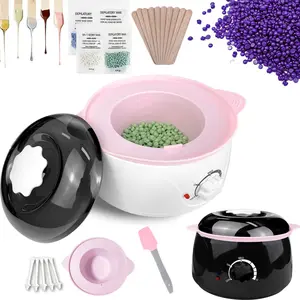 Wax Machine Kit for Hair Removal Nose & Face Body Waxing Heater and 4 Bag 100g Wax Beans Kit Depilatory Epilator Wax-melt Pot Paraffin Warmer Heating MachineWaxer Wax Tip,Wax Kit Wax Hair Removal,Wax bean Body Care Smooth