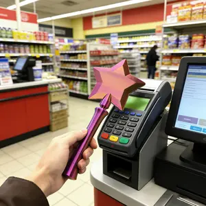 3D Printed Starlight Magic Wand, Fantasy Style Touch Payment Card Holder, Non-Contact Payment Case for Daily Commute