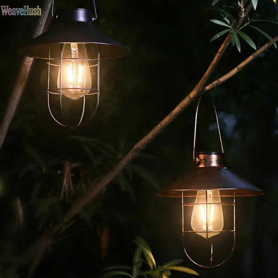 Solar Powered Retro Outdoor Hanging Lantern - Dusk-to-Dawn Auto-On LED Lamp with Solar Panel, Waterproof Explosion-Proof Garden Lighting, Waterproof Patio Lights for Outdoor Decor