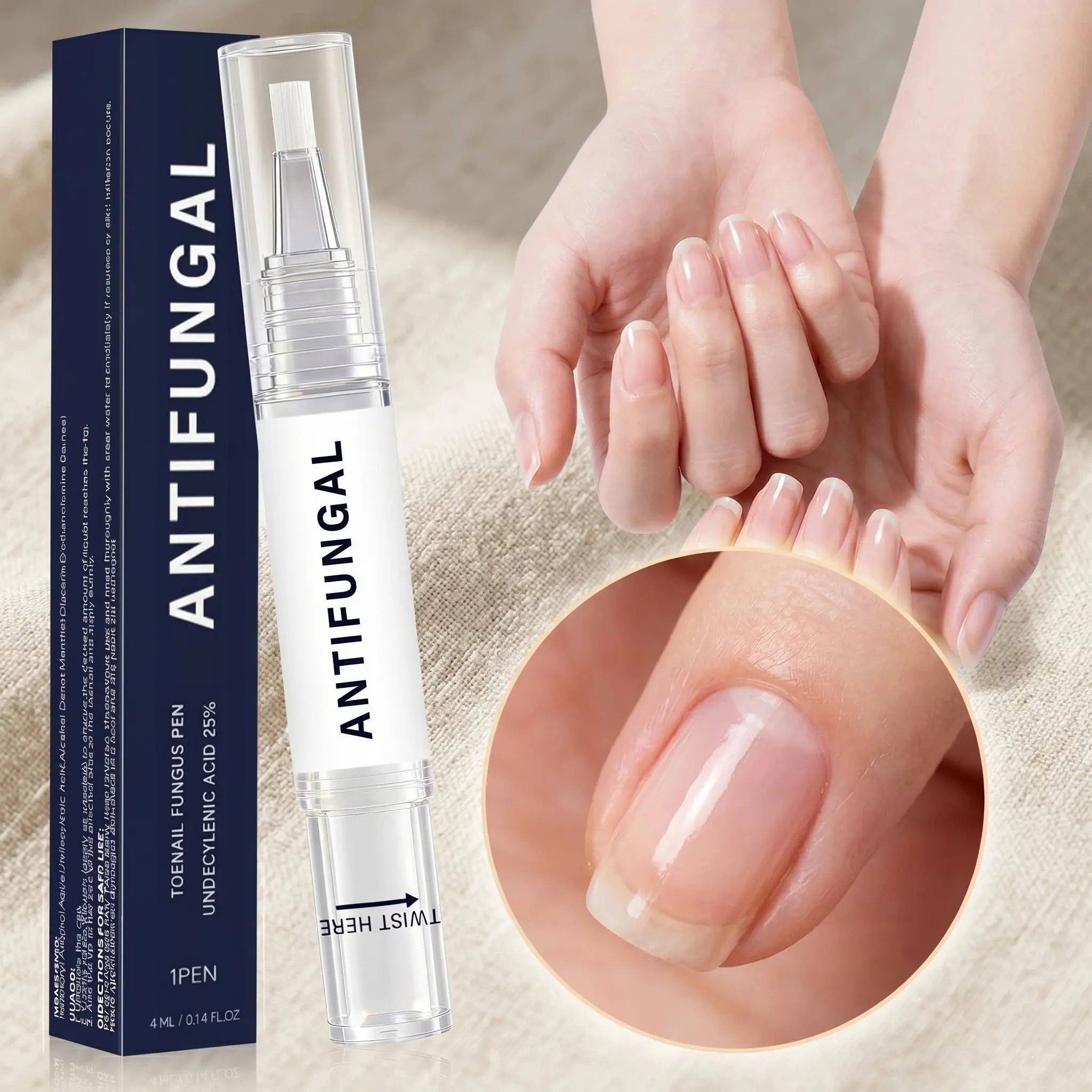 Strength Nail Renewal Pen - Restores Clarity for Discolored, Thick & Damaged Nails - Easy Brush Applicator