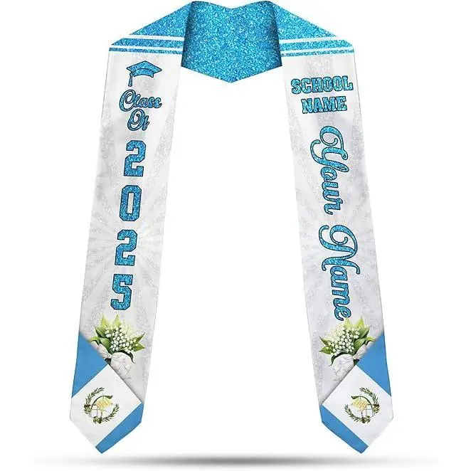 Personalized Guatemalan Graduation Sash 2025,Custom Guatemala Flag Stole,Guatemala Graduation Stole Class of 2025 - Style 7