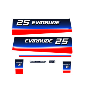 Evinrude 1980 25 hp Reproduction Decal Kit - Authentic Look for Vintage Equipment Enthusiasts & Collectors