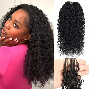 [NEW] Kinky Curly Crochet Hair Human Hair Extensions Miracle Knots Pre-Separated 50g/Pack (32-38 Strands Per Pack）– Knotless Boho Braids, 4-5 Packs for Full Head, Multiple Curly & Wave Textures Protective Hairstyles For Black Women