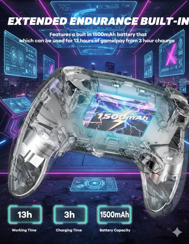 Bright Wheel Wireless Controller - Compatible with PS5, PC, MAC, iOS, Android, Steam Deck