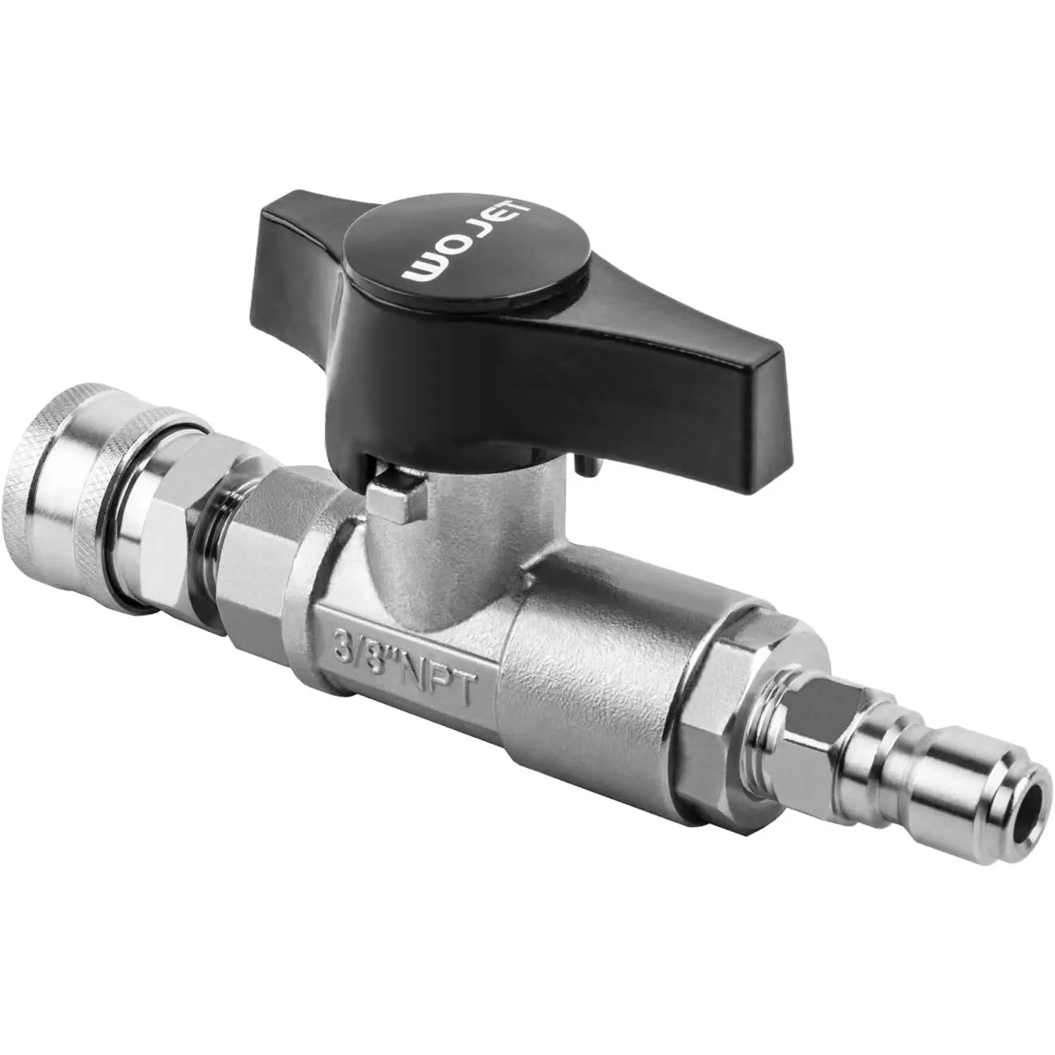 WOJET Ball Valve Pressure Washer, Industrial-Grade DN10 Shutoff Ball Valve, Quick Switching Between Surface Cleaner/Gun, 3/8" Quick-Connect, Stainless Steel, 5000PSI for Pressure Washing, Soft Washing summervibes️ campingessentials
