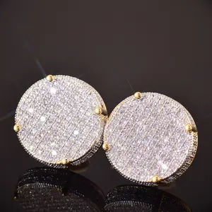 Hip-Hop Personality Big Round Stud Earrings, Simple Design Sense, Fashionable Style, Men's and Women's Same Stud Earrings Elegant