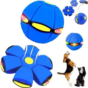 Magic Metaball, Children Bouncing Ball, Magic Flying Saucer, Parent-Child Interaction, Bouncy Balls, Dual Form Freely Switchable with 6 Light (Blue)