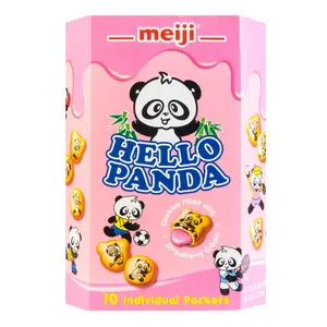MEIJI Japanese Panda Strawberry Cream Cookies 258g - Delicious Snack Treat Sweet