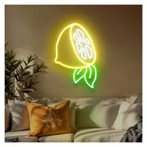 Sign Illuminated USB Powered Fruit Neon Sign, Lemon Slice Neon Lights For Studio Bedroom Wall Decor 28cmx43cm