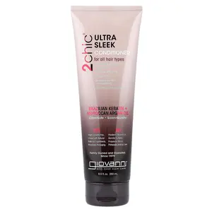 Giovanni 2chic®, Ultra-Sleek Conditioner, For All Hair Types, Brazilian Keratin + Moroccan Argan Oil, 8.5 fl oz (250 ml)
