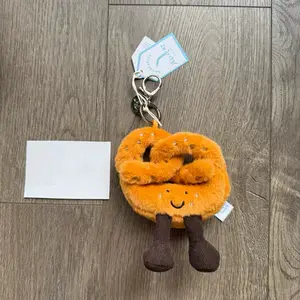 Pretzel - Soft and Mini-Sized Stuffed Keychain, Cute Animal Food Plushie, Fun Gift Idea for Kids, Birthdays, and Collectors, Keychain Toy