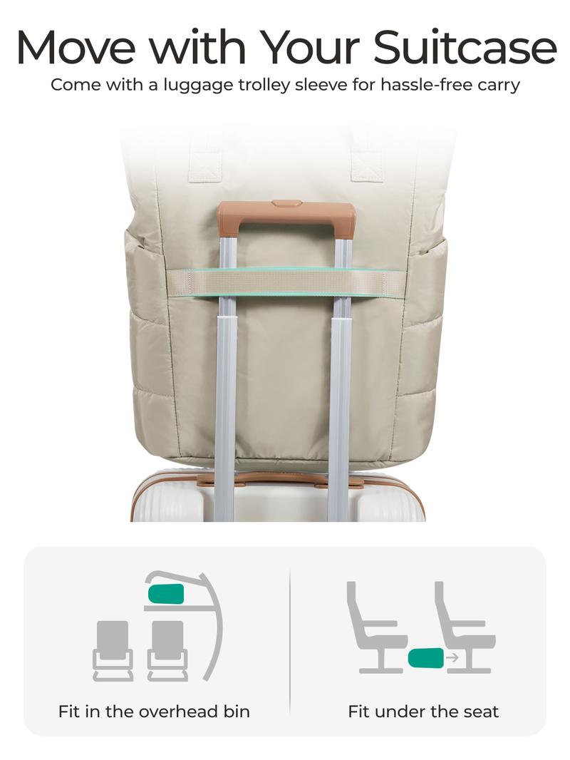 BAGSMART Bubble 21L Puffty Tote Bag for Women with Removable Crossbody Strap Lightweight Shoulder Bag for School Travel Work 15.6" Laptop Friendly Water-Repellent Fabric TikTokShopHolidayHaul