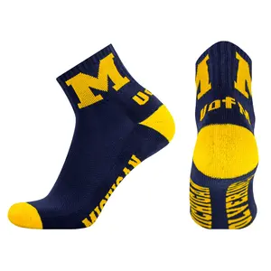 Michigan Wolverines Blue & Maize Quarter Socks