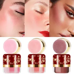 3 Color Blush Palette Powder Blush Face Makeup Pressed Blush Soft Matte Buildable Color Compact with Mirror