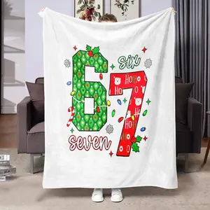 1pc Flannel Digital Print Blanket, Air Conditioning Blanket, Nap Blanket, Car/camping Blanket, Multifunctional Blanket