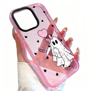 Soft Case for iPhone 17 16 Pro Max 15 Plus 14 13 12 11 Halloween Ghostly Sweetheart Anti-Yellowing Shockproof ultra-thin Silicone Crystal Cover iPhone  case
