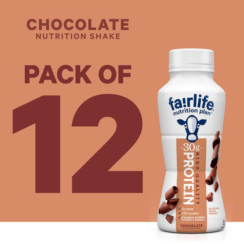 Fairlife Nutrition Plan High Protein Chocolate 30g Shake,Gelatin Free,11.5fl.oz,(12 Pack) - PACK OF 1 Beverage Milk