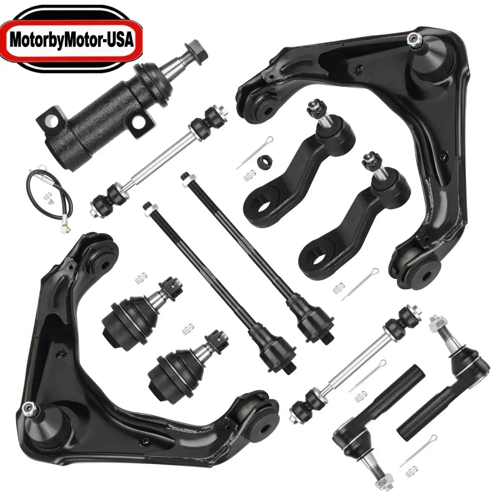 【Buy 1 Gift 1】Front Upper Control Arms w/Lower Ball Joints Suspension Kit Fit for Avalanche 2500 2002-2006 Silverado 1500 HD/Sierra 1500 HD 2001-2003 2005-2006 Silverado/Sierra 2500 HD 3500HD-13pcs