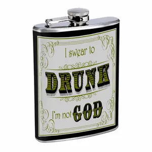 I Swear to Drunk Funny 8oz Stainless Steel Hip Flask Drinkware Portable