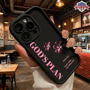 Minimalist Gods Plan Flower Christian Quote Aesthetic Case,phone Case Suitable for Iphone 11/12/13/14/15/16/17 Pro Promax Plus Air,Slim Shockproof Protective TPU Cover
