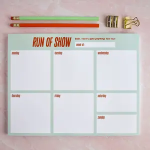 Run of Show Weekly Notepad