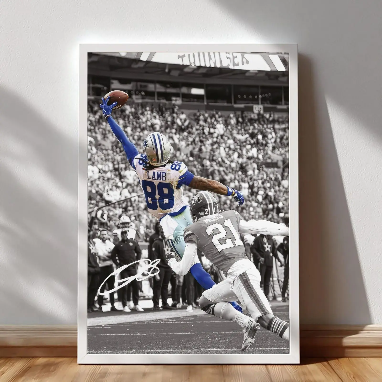 CeeDee Lamb Satin Print Paper Poster - Dallas Cowboys Wide Receiver NFL Wall Art, Unframed Decor for Cowboys Fans