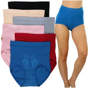 ToBeInStyle Women's Pack Of 6 High-Waisted Compression Control Briefs Panties