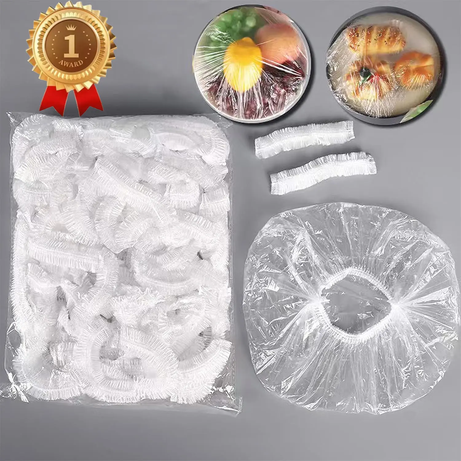 300pcs Reusable Elastic Food Storage Covers, Food Grade Microwave-Safe Fridge Covers for Cups, Jars, Round/Rect Containers & Lunch Boxes, Transparent Tear-Resistant Kitchen Utensils & Accessories, Lunch Box, Snack Box Container