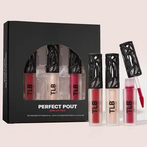 The Lip Bar - Perfect Pout Mini Lip Trio Gift Set (3 Products) - Nonstop Liquid Matte Lipstick & Non-Sticky Lip Gloss - Travel Size - Gift Box - Vegan, Gluten Free, Cruelty Free - Makeup & Cosmetics