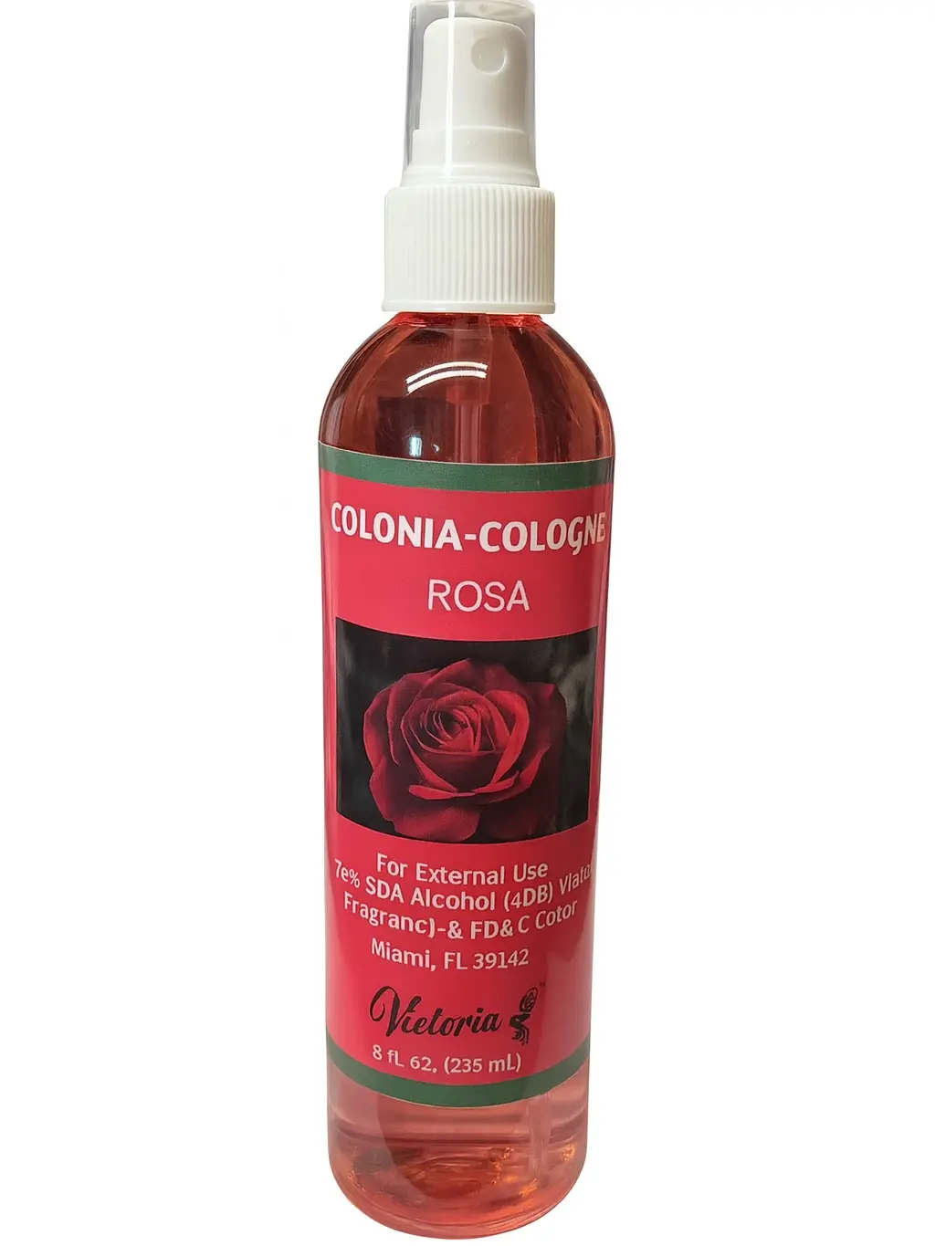 Unisex Floral Rosa Rose Cologne - 8 fl oz Alcohol-Free Single Item Refreshing Body Spray, Long-Lasting Scent for Daily Use & Spiritual Rituals, Cleansing Fragrance
