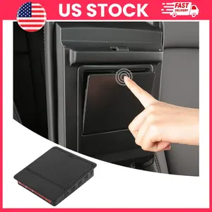 Tesla Model 3/Y Hidden Armrest Storage Box, Center Console Secret Compartment Organizer, Invisible Storage Insert Tray for Model 3 Model Y 2020-2024, Car Interior Hidden Storage Accessory, Matte Black Console Organizer | Long route Travel Accessories